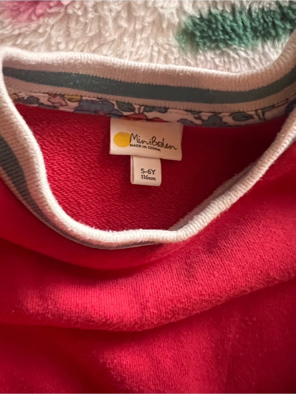 Mini Boden Red Dress with Floral Patch Pockets - Picture 2 of 2